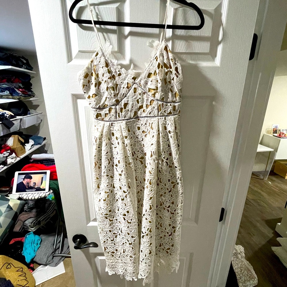 Nordstrom purchased white dress. Beautiful Lace with nude underlay.